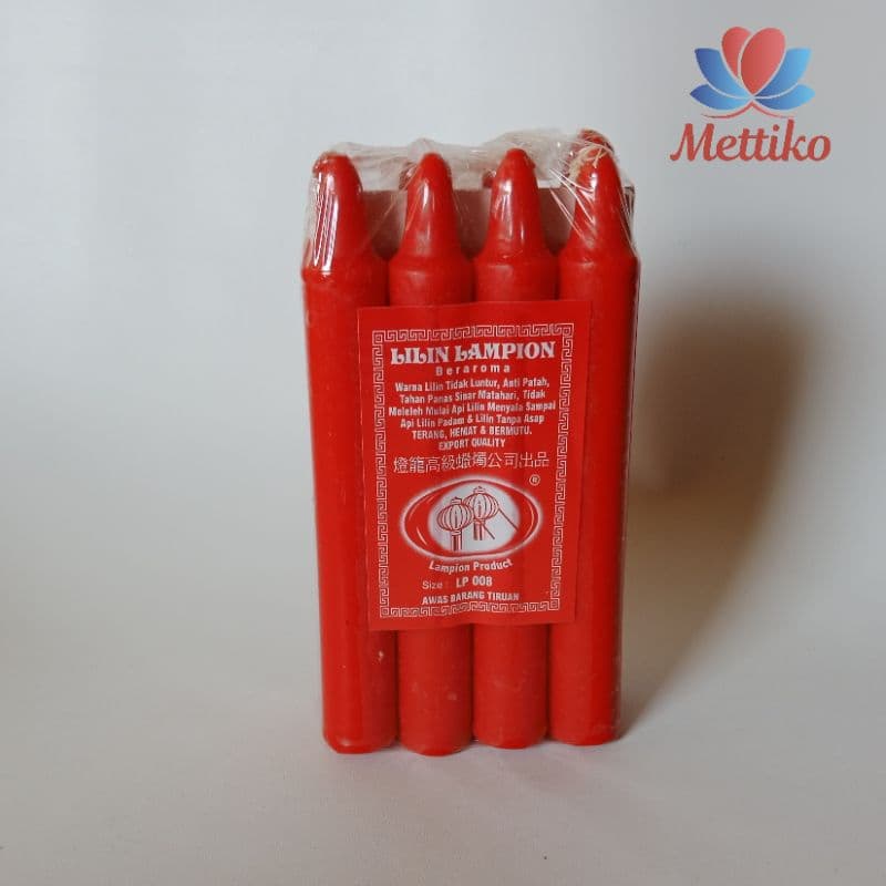 Lilin Merah Lampion Isi 8 Batang