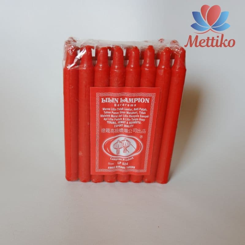 Lilin Merah Lampion Isi 24 Batang