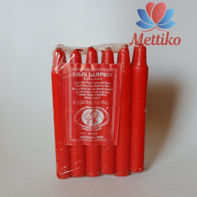 Lilin Merah Lampion Isi 12 Batang